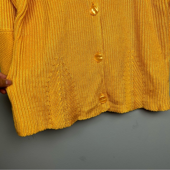 NEW Jones New York 3/4 sleeve sunflower knitted button front cardigan sweater 1X - Picture 5 of 10